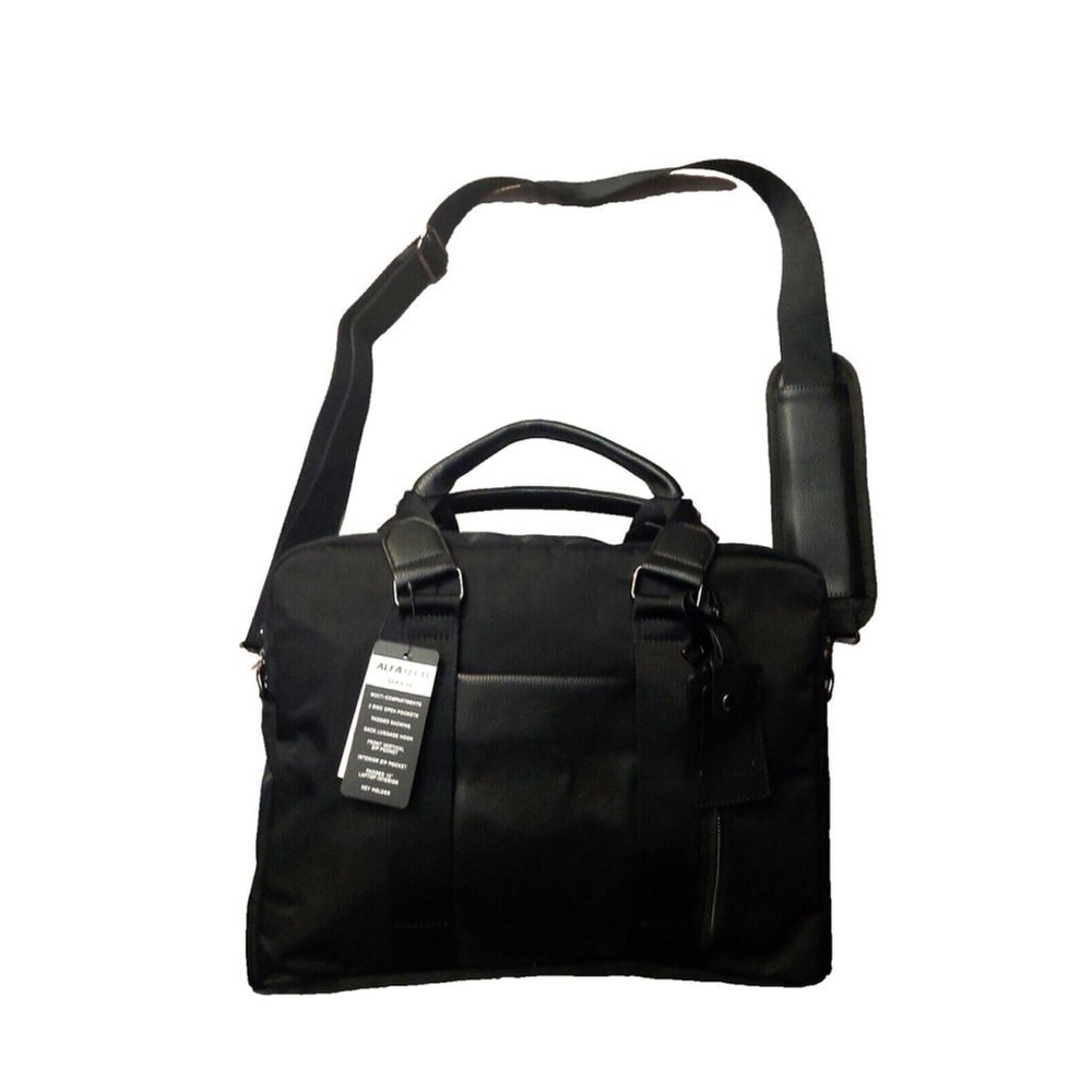 Alfani Mens Nylon Briefcase Bag Black ONE SIZE
